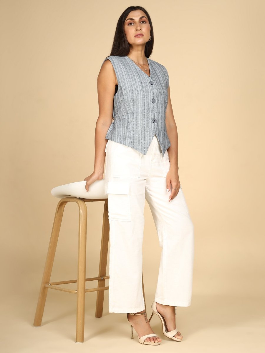 Pinstripe Power Vest - LEYR