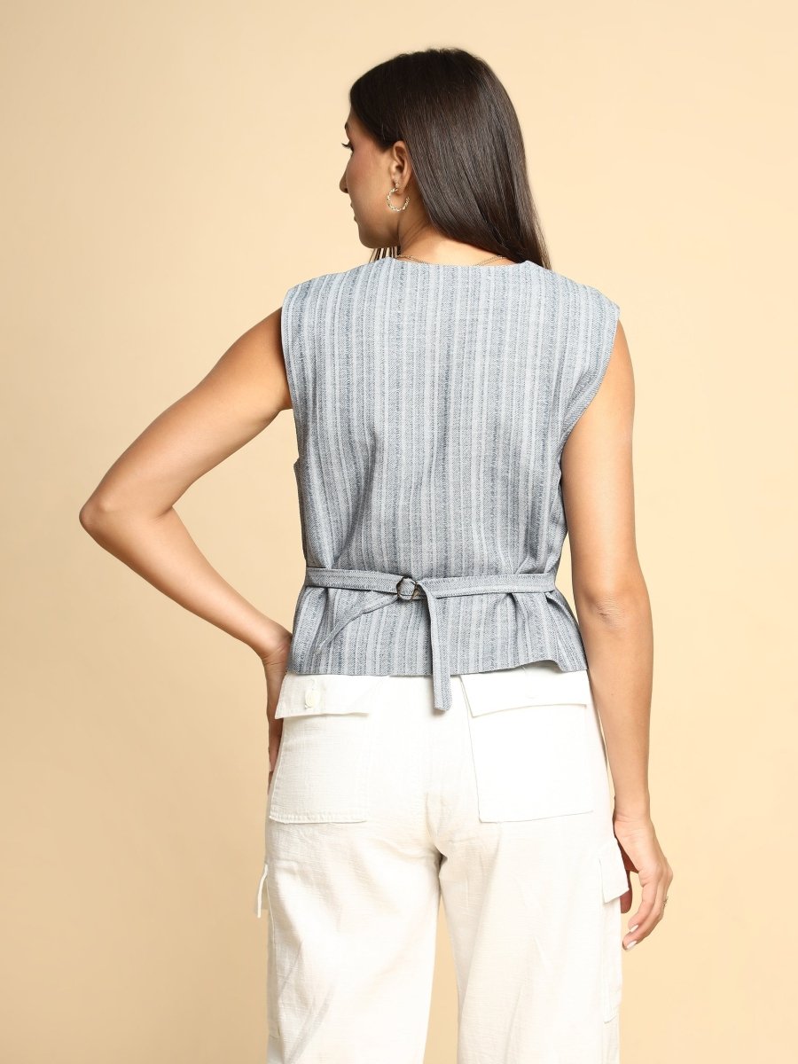 Pinstripe Power Vest - LEYR