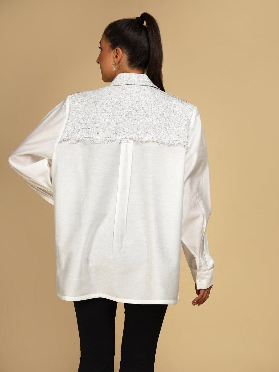 Overlay Textured Yoke Shacket - LEYR