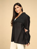 Overlay Textured Yoke Shacket - LEYR