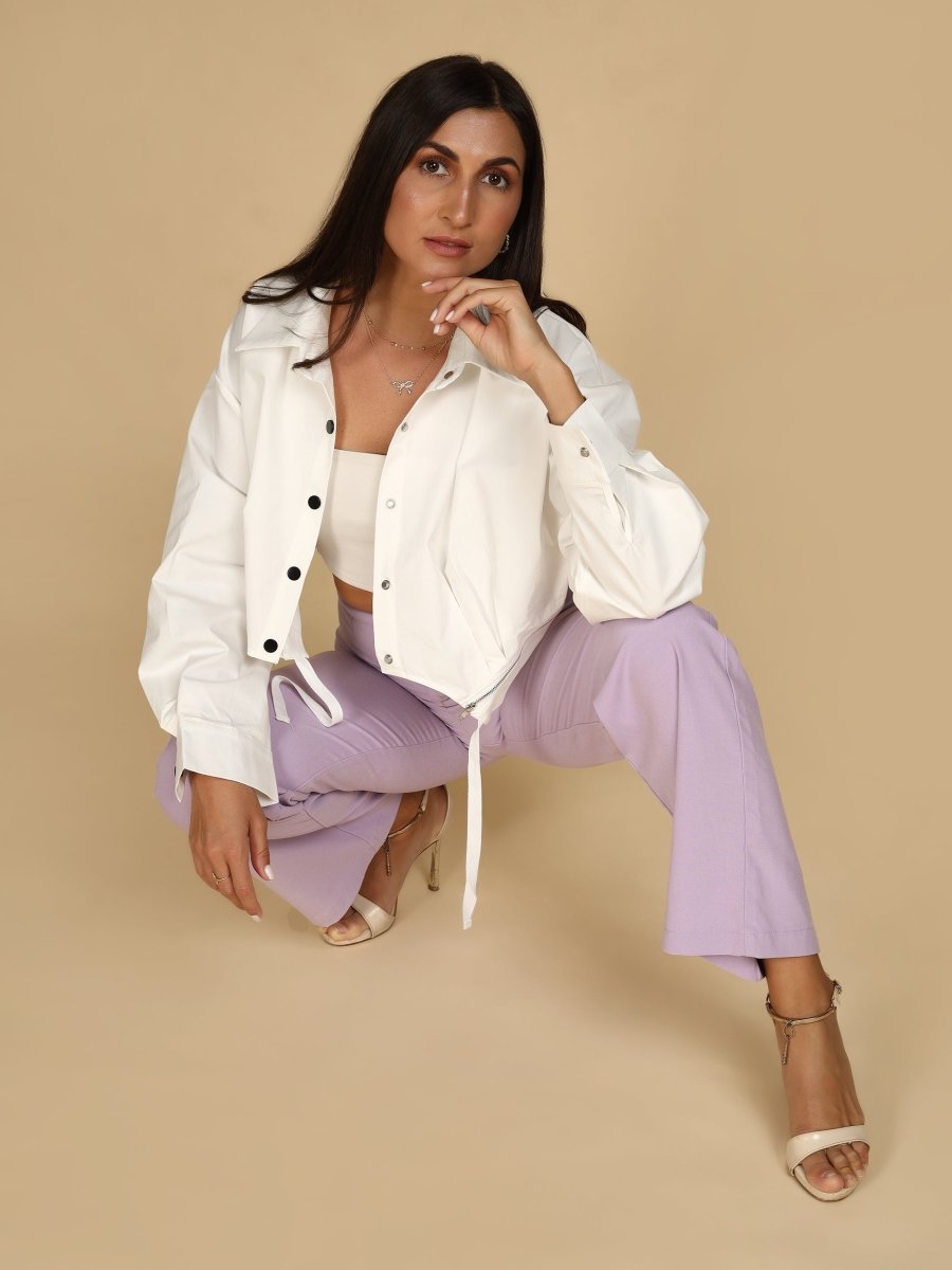 Cinch & Contrast Cropped Jacket - LEYR