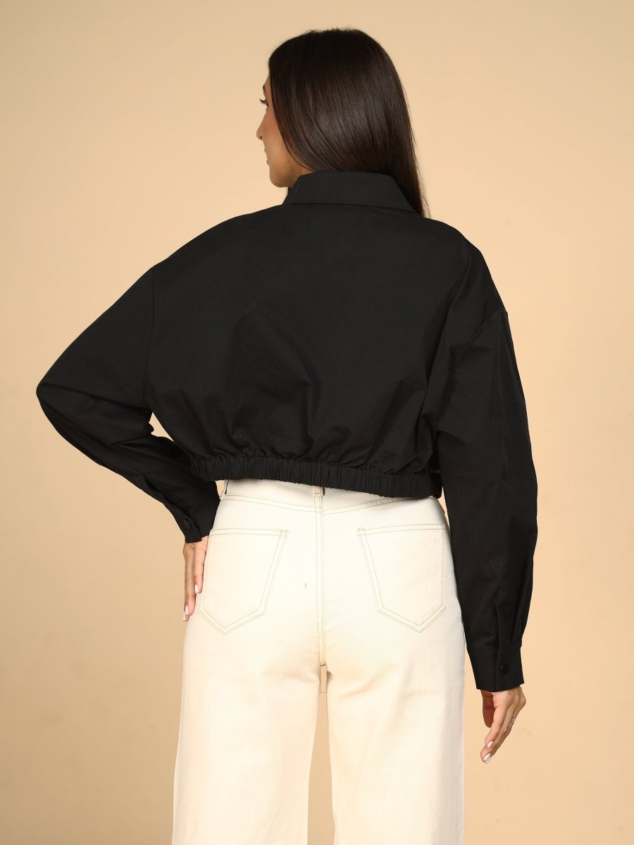 Cinch & Contrast Cropped Jacket - LEYR