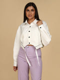 Cinch & Contrast Cropped Jacket - LEYR