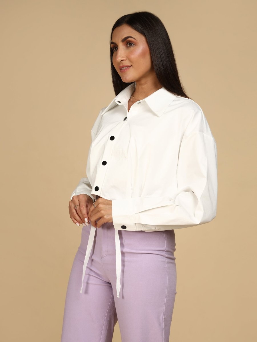 Cinch & Contrast Cropped Jacket - LEYR