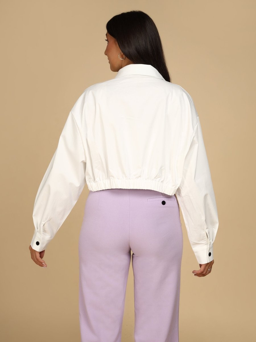 Cinch & Contrast Cropped Jacket - LEYR