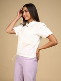 Ivory Patchwork Lace Shirt - LEYR
