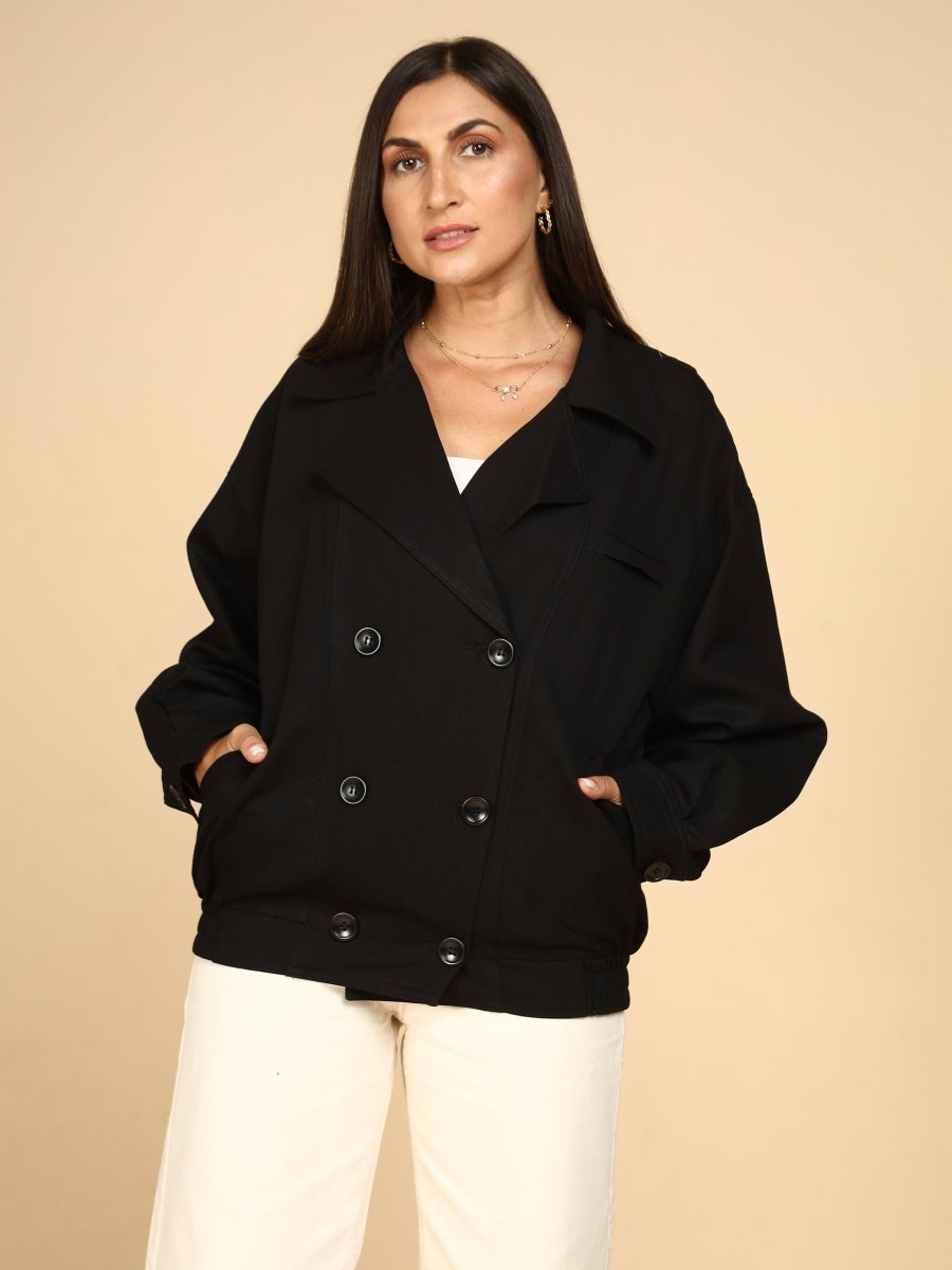 Double-Breasted Utility Trench Jacket - LEYR