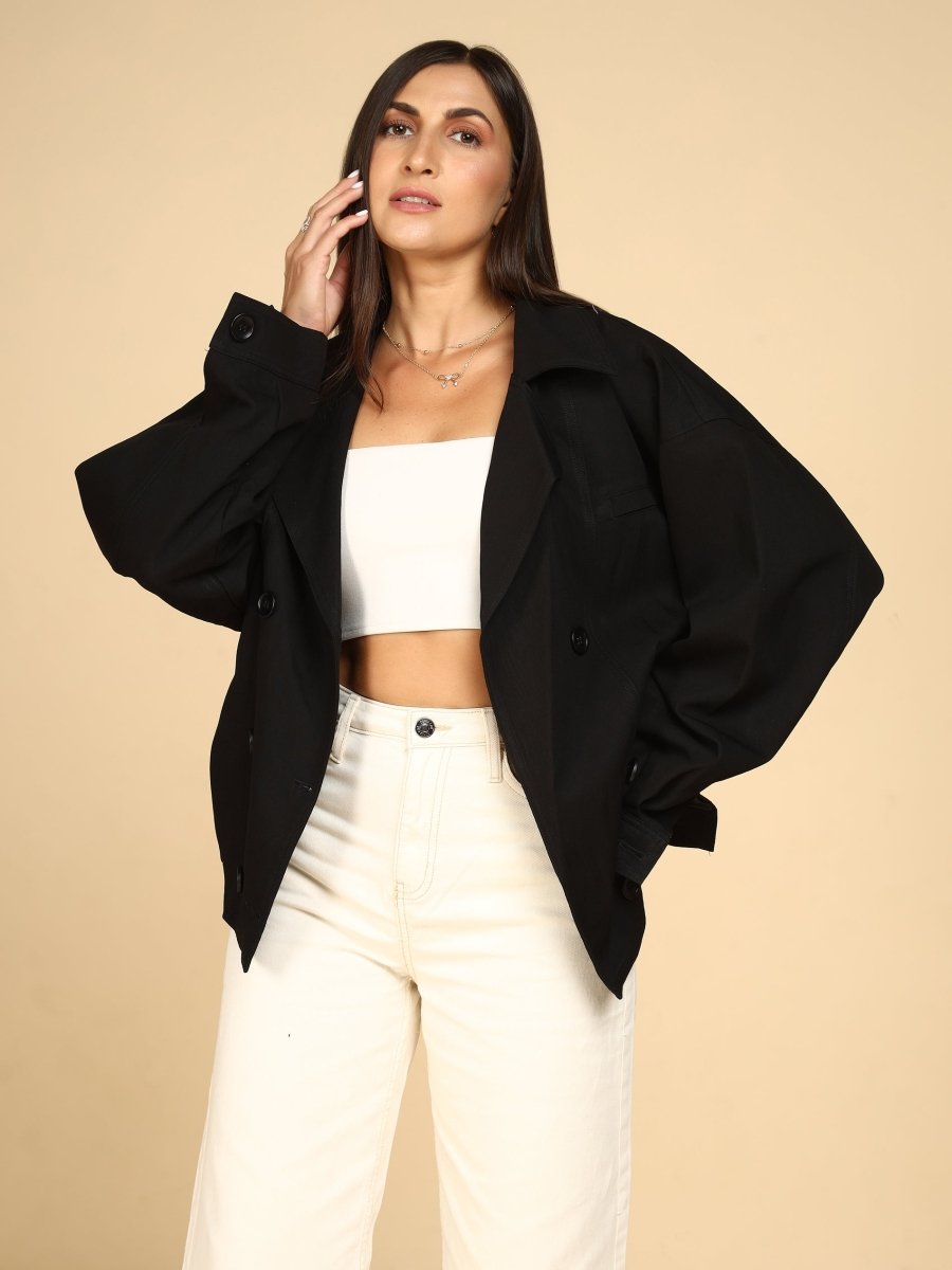 Double-Breasted Utility Trench Jacket - LEYR