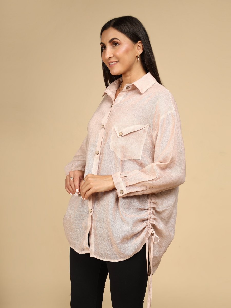 Pastel Ruched Shacket - LEYR