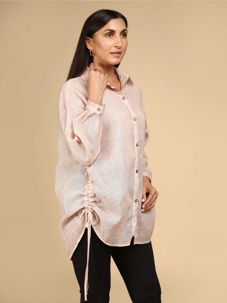 Pastel Ruched Shacket - LEYR