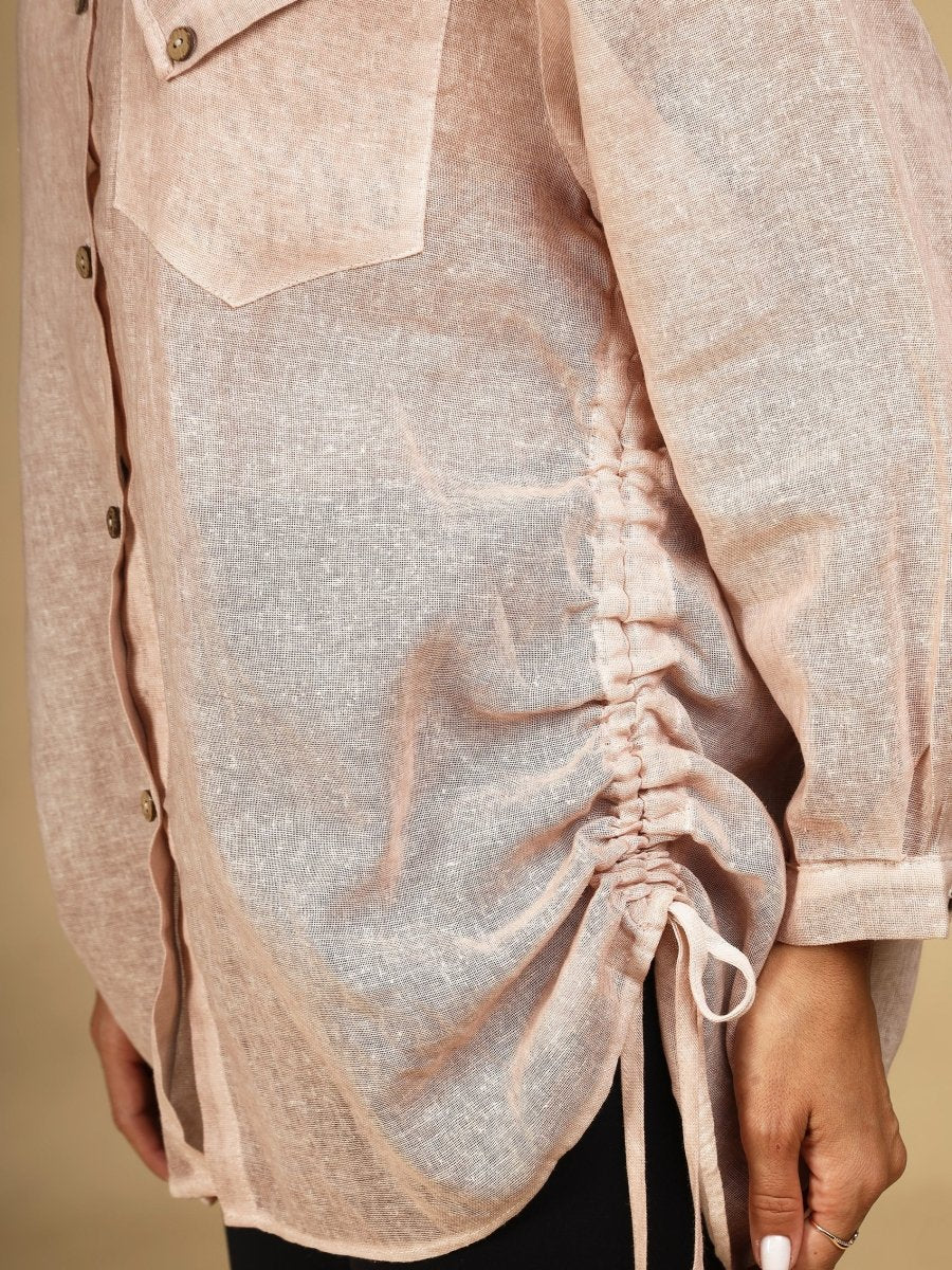Pastel Ruched Shacket - LEYR