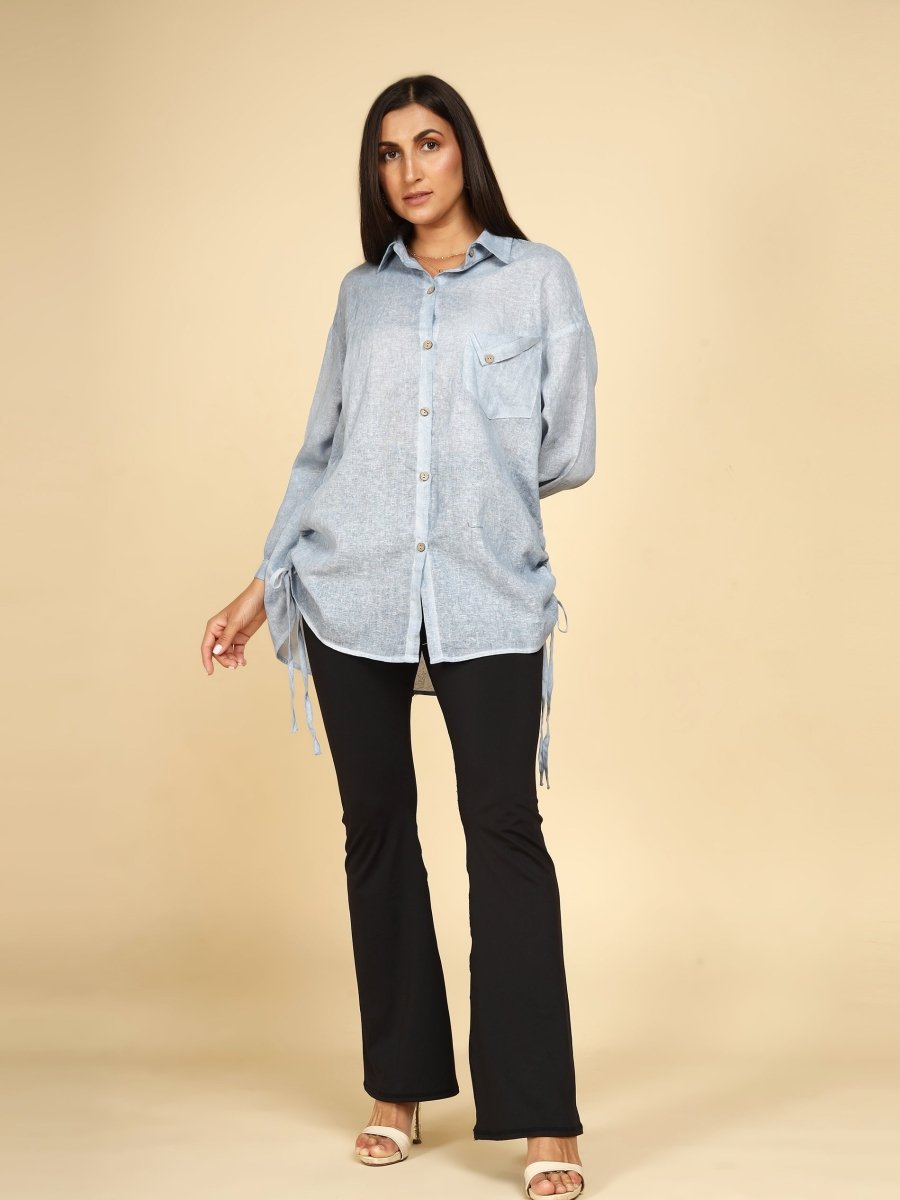 Pastel Ruched Shacket - LEYR