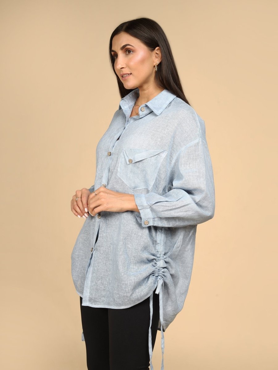 Pastel Ruched Shacket - LEYR