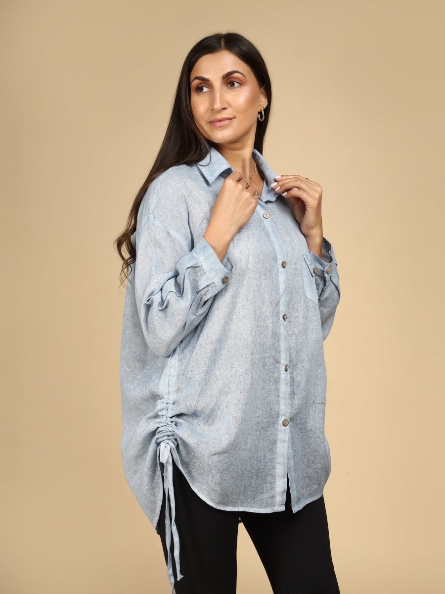 Pastel Ruched Shacket - LEYR