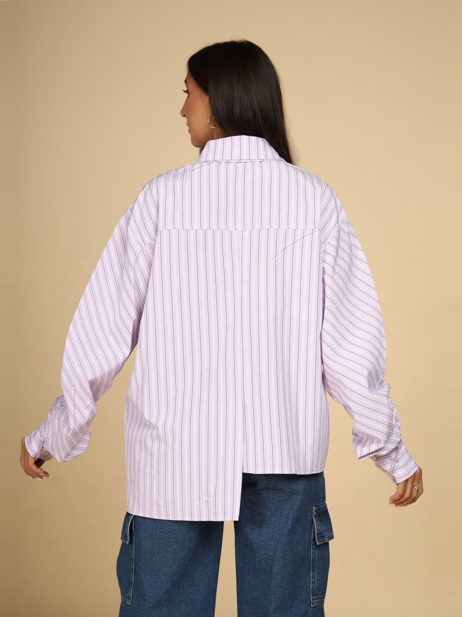 Power Stripe Shirt with Detachable Tie - LEYR