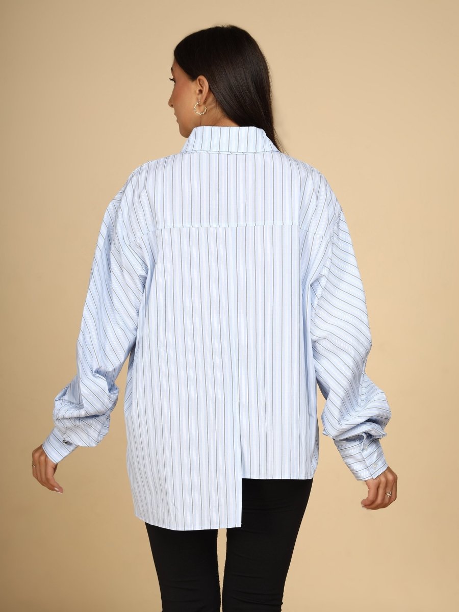 Power Stripe Shirt with Detachable Tie - LEYR