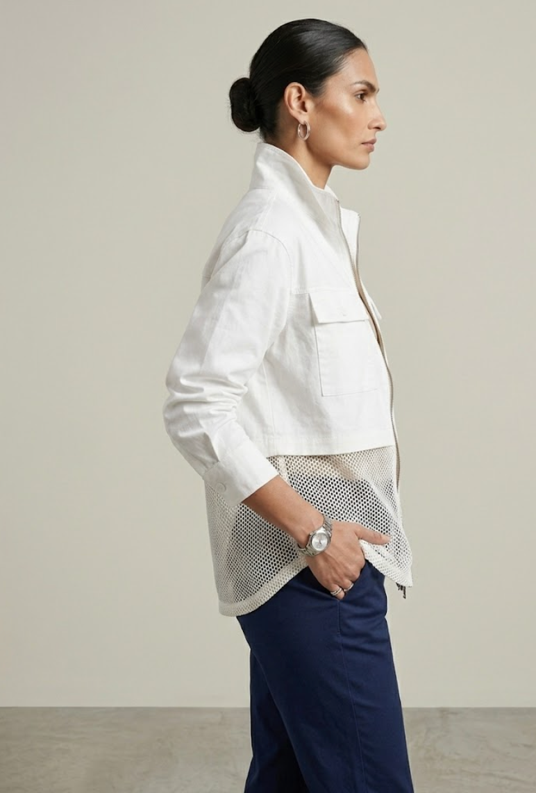 Air mesh shacket