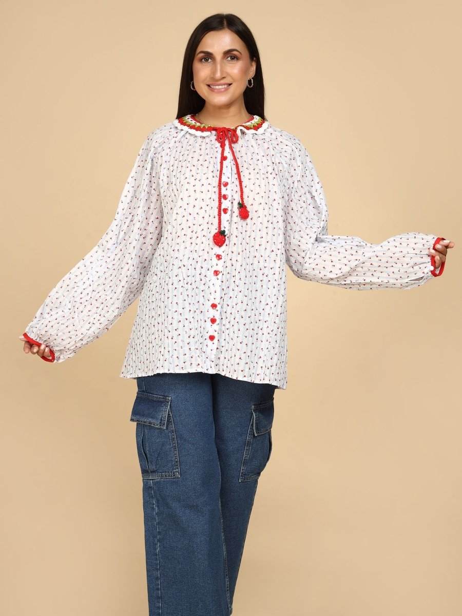 Berry Crochet Shirt - LEYR