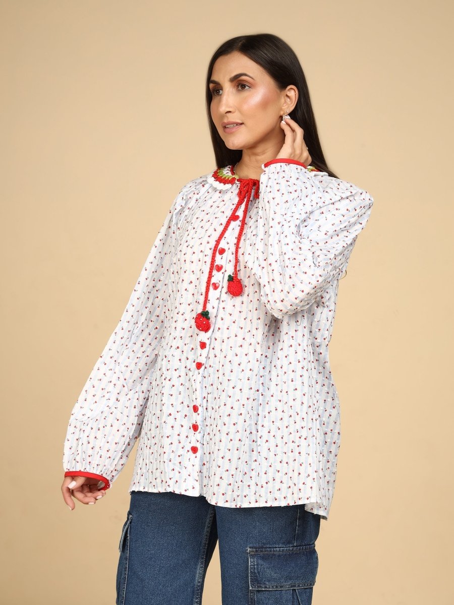 Berry Crochet Shirt - LEYR
