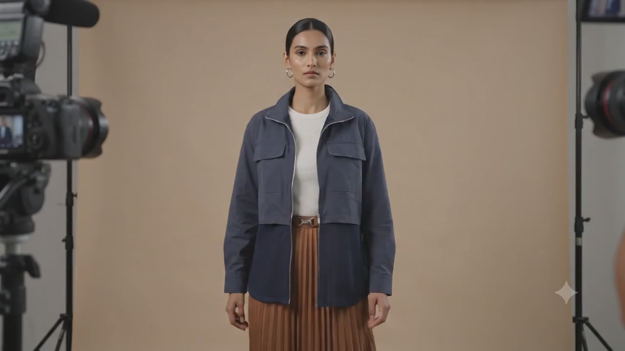 Air mesh shacket